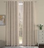 Beige Solid Poly Cotton 9 Ft Semisheer Eyelet Door Curtain