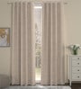 Beige Polycotton Solid 9ft Semisheer Eyelet 2 Pcs Door Curtains