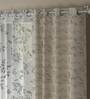 Beige Polyester Traditional 7ft Semisheer Eyelet 4 Pcs Door Curtains
