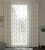 Beige Traditional Polyester 7 Ft Semisheer Eyelet Door Curtains (Set of 4)