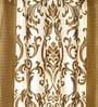 Beige Floral Polyester 9 Ft Semisheer Eyelet Door Curtains (Set of 2)