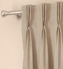 Beige Solid Polyester 9 Ft Light Filtering Pinch Pleat Door Curtains (Set of 2)