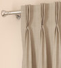 Beige Solid Polyester 9 Ft Light Filtering Pinch Pleat Door Curtains (Set of 2)