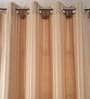 Beige Striped Silk 7 Ft Light Filtering Eyelet Door Curtain