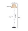 Bumpy Beige Jute Shade Club Floor Lamp With Iron Base