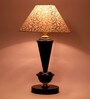 Beige & Gold Shade Table Lamp With Metal Base