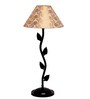 Beige & Gold Shade Table Lamp With Metal Base