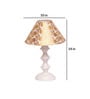 Beige & Gold Shade Table Lamp With Metal Base