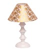 Beige & Gold Shade Table Lamp With Metal Base