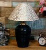 Brescia Beige and Gold Fabric Shade Night Lamp With Teracotta Base