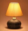 Beige Shade Table Lamp With Terracotta Base