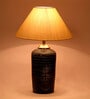 Beige Shade Table Lamp With Terracotta Base