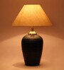 Beige Shade Table Lamp With Terracotta Base