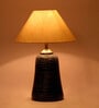 Nigella Beige Fabric Shade Night Lamp With Teracotta Base