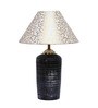 Beige & Gold Shade Table Lamp With Terracotta Base