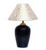 Brescia Beige and Gold Fabric Shade Night Lamp With Teracotta Base