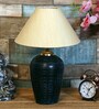 Beige Shade Table Lamp With Terracotta Base