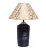Beige & Gold Shade Table Lamp With Terracotta Base