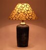 Beige & Gold Shade Table Lamp With Terracotta Base