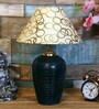 Prato Beige and Gold Fabric Shade Night Lamp With Teracotta Base