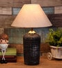 Beige Shade Table Lamp With Terracotta Base
