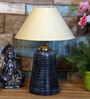 Nigella Beige Fabric Shade Night Lamp With Teracotta Base