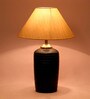 Beige Shade Table Lamp With Terracotta Base