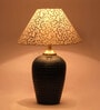 Brescia Beige and Gold Fabric Shade Night Lamp With Teracotta Base