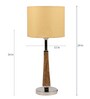Waitara Beige Fabric Shade Night Lamp With Mango wood Base