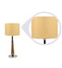 Waitara Beige Fabric Shade Night Lamp With Mango wood Base