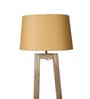 Amalia Beige Iron Shade Club Floor Lamp With Wood Base