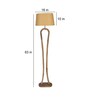Henry Beige Iron Shade Club Floor Lamp With Wood Base