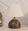 Beige Shade Table Lamp  With Antique Terracotta Base