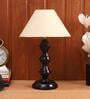 Shubra Beige Fabric Shade Night Lamp With Metal Base