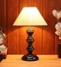 Shubra Beige Fabric Shade Night Lamp With Metal Base