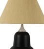 Beige Shade Table Lamp With Black Base