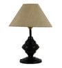 Erika Beige Fabric Shade Night Lamp With Metal Base