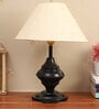 Erika Beige Fabric Shade Night Lamp With Metal Base