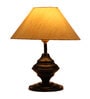 Erika Beige Fabric Shade Night Lamp With Metal Base