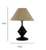 Erika Beige Fabric Shade Night Lamp With Metal Base