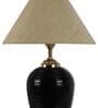 Bezalel Beige Fabric Shade Night Lamp With Teracotta Base