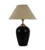 Bezalel Beige Fabric Shade Night Lamp With Teracotta Base