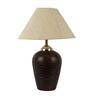 Nigela Beige Fabric Shade Night Lamp With Teracotta Base