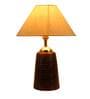 Beige Shade Table Lamp With Brown Base