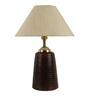 Beige Shade Table Lamp With Brown Base