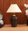 Nigela Beige Fabric Shade Night Lamp With Teracotta Base