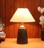 Beige Shade Table Lamp With Brown Base