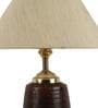 Beige Shade Table Lamp With Brown Base