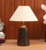 Beige Shade Table Lamp With Brown Base