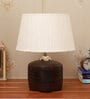 Adriana Beige Fabric Shade Night Lamp With Teracotta Base